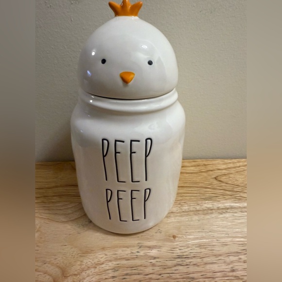 Rae Dunn Other - Rae Dunn White and Orange Peep Peep Chick Canister